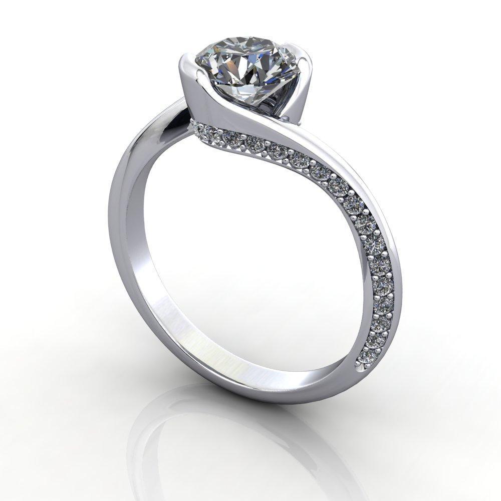 Half-bezel bypass accented solitaire Soha Diamond Co.