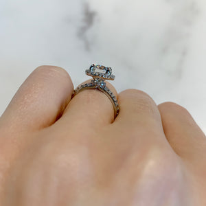 Halo engagement ring with hidden halo