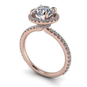 Halo engagement ring with under halo diamond collar soha diamond co.