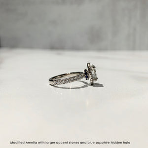 Hidden halo engagement ring 