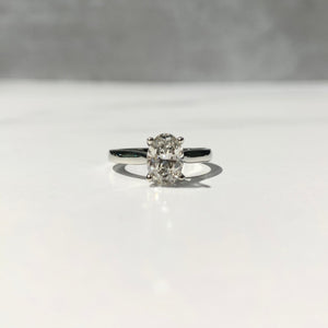 Classic oval solitaire engagement ring
