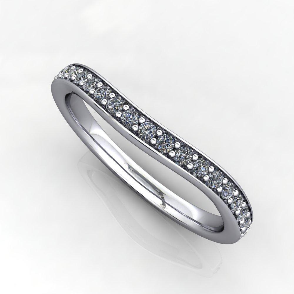 contoured grown diamond band white gold