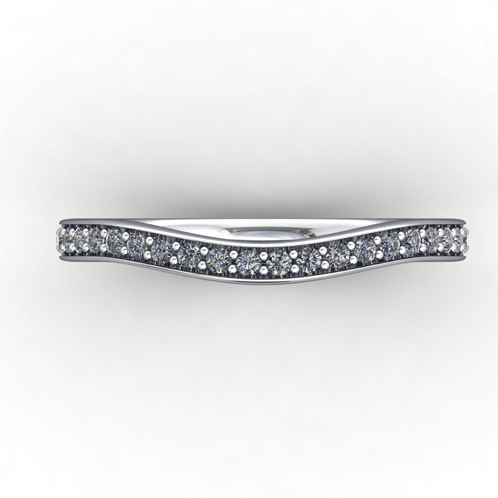 contoured grown diamond band white gold