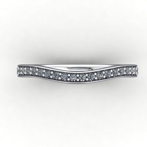contoured grown diamond band white gold