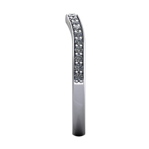 contoured grown diamond band white gold