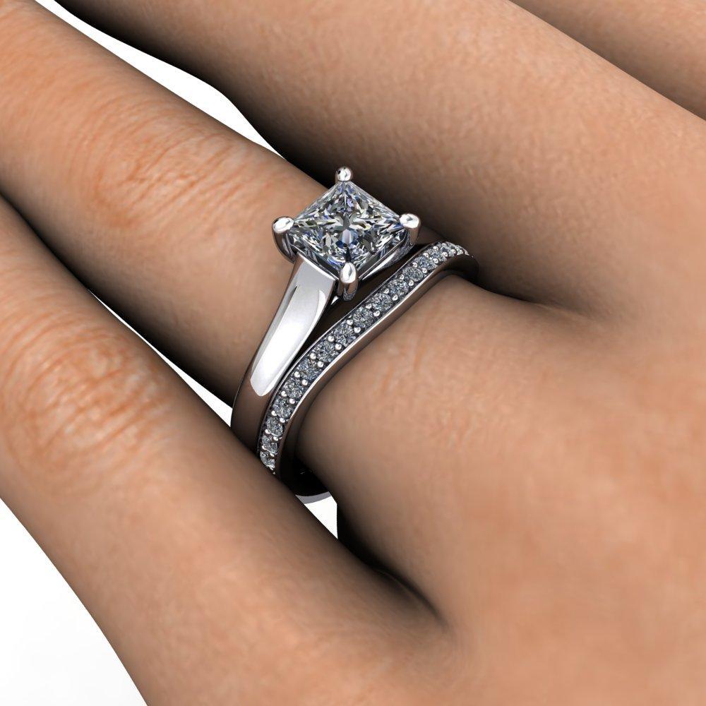 contoured grown diamond band white gold