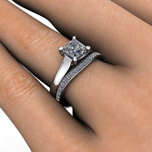 contoured grown diamond band white gold