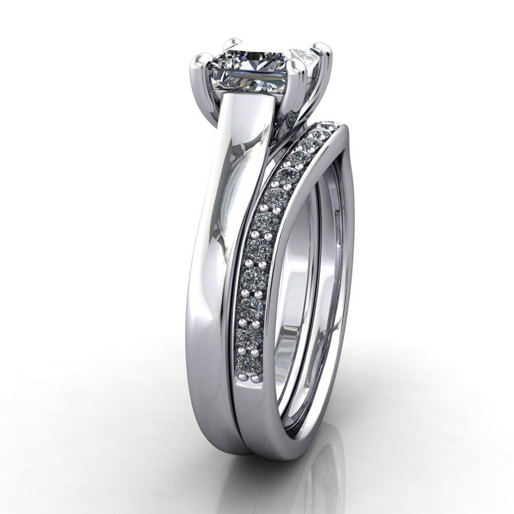 contoured grown diamond band white gold