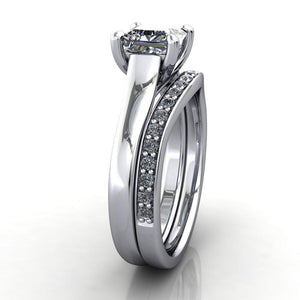 contoured grown diamond band white gold