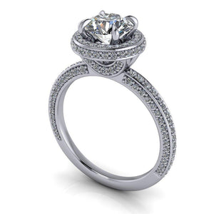 three sided pave engagement ring soha diamond co