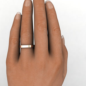 Comfort Fit Flat Wedding Band 3mm