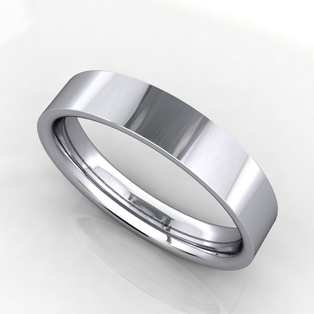 Comfort Fit Flat Wedding Band 4mm