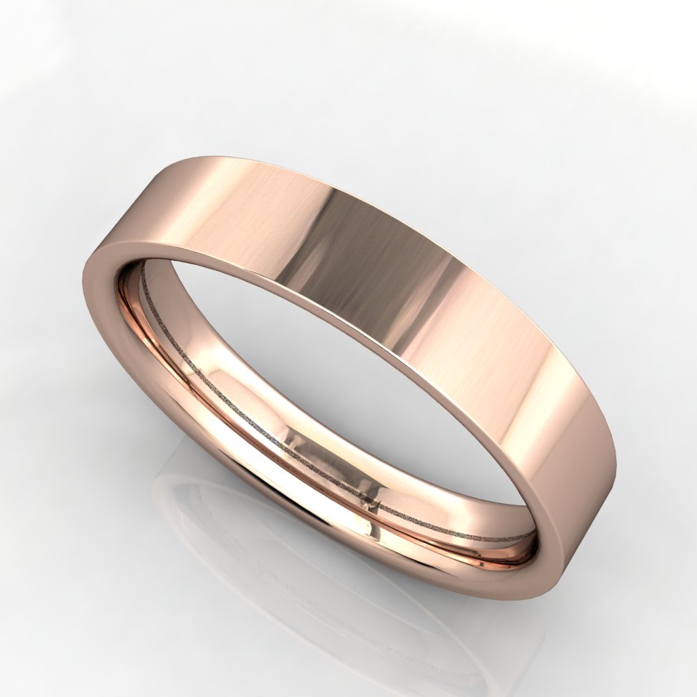 Comfort Fit Flat Wedding Band 4mm