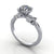 Floral inspired engagement ring in white gold