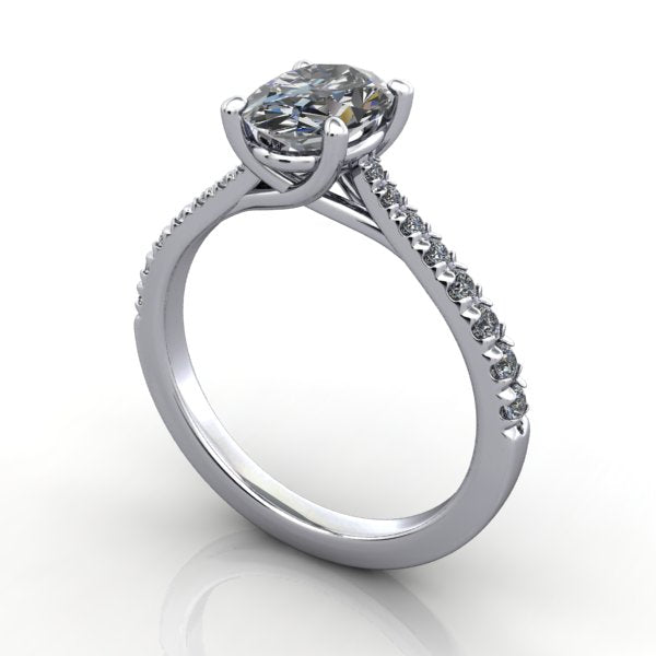 Maia French-Set Cathedral Solitaire Engagement Ring (setting only)