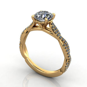 Infinity inspired solitaire engagement ring soha diamond co. yellow gold