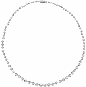Graduated lab grown diamond tennis necklace