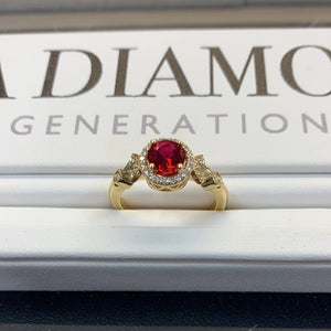Vintage art-deco inspired gemstone engagement ring Soha Diamond Co.