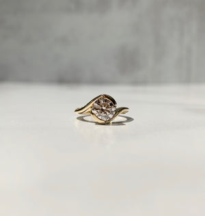 Amalie bypass engagement ring yellow gold