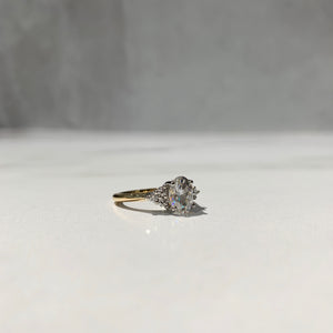 Yellow Gold and platinum two tone engagement ring