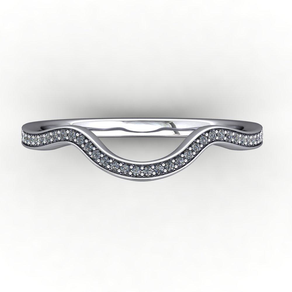 contoured diamond wedding band gold white