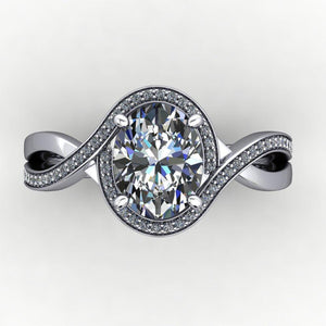 Leila Bypass Halo Engagement Ring (setting only)
