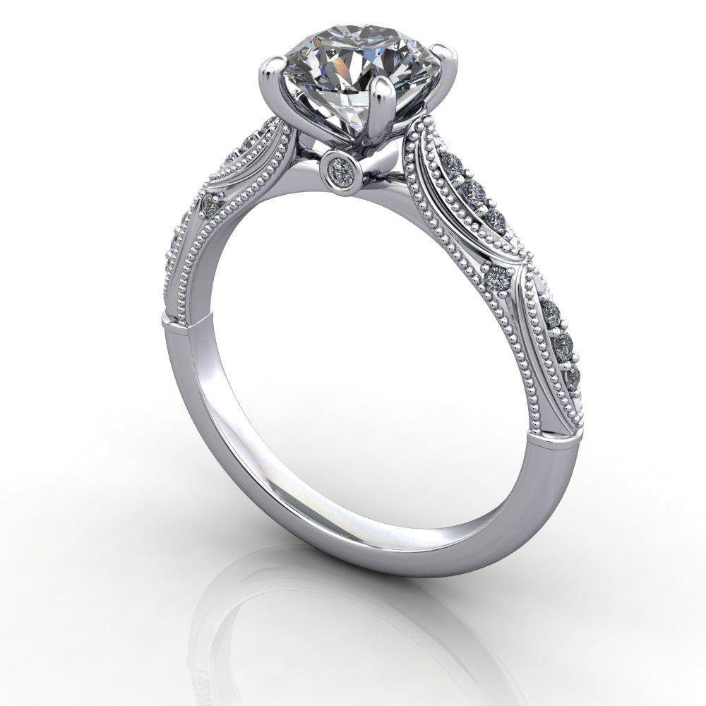 Misbruik Rijp pepermunt Lourdes Solitaire Vintage Engagement Ring (setting only) - Soha Diamond Co.™