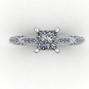 Lourdes Solitaire Vintage Engagement Ring (setting only)