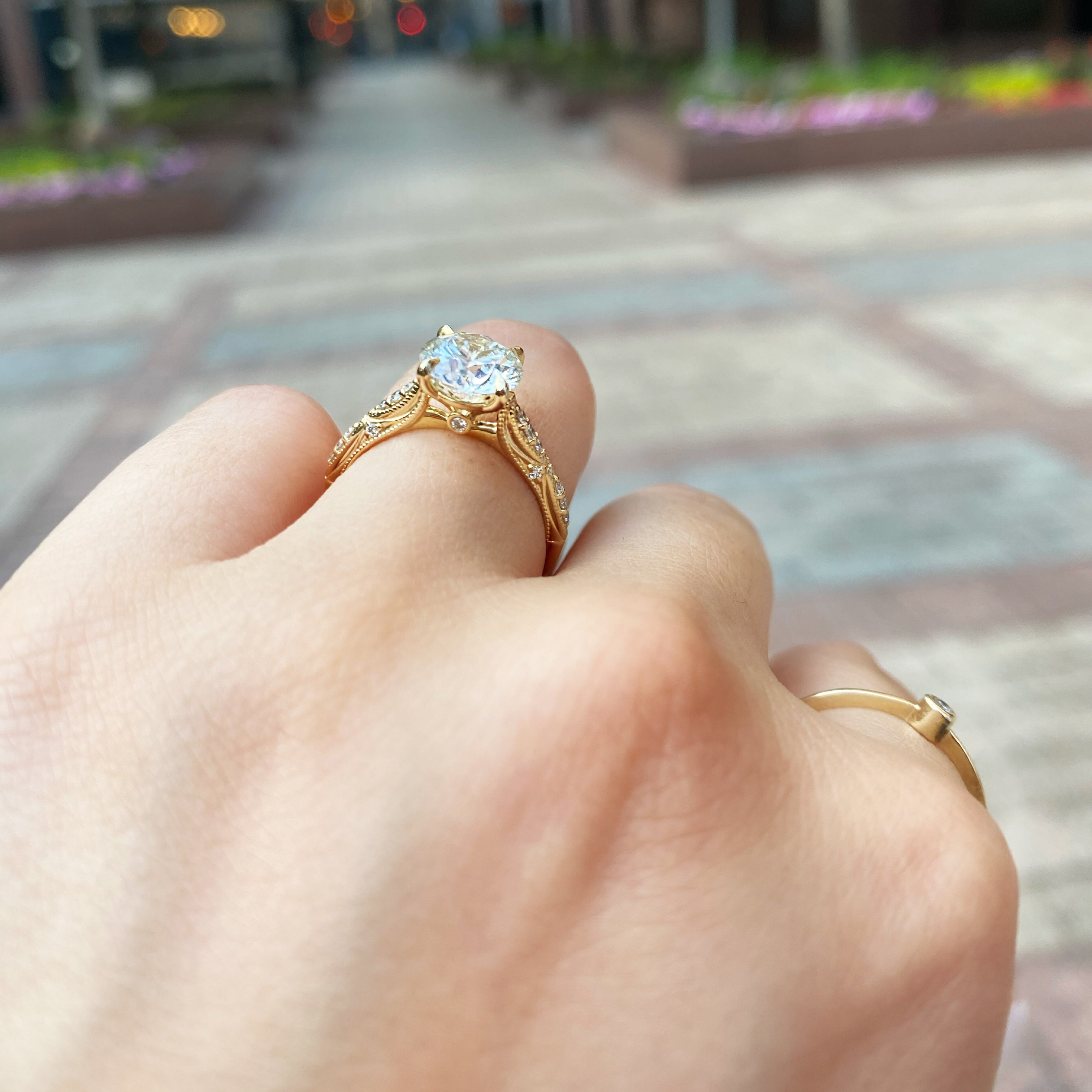 Ring Hand Real Diamond Ring On Hand