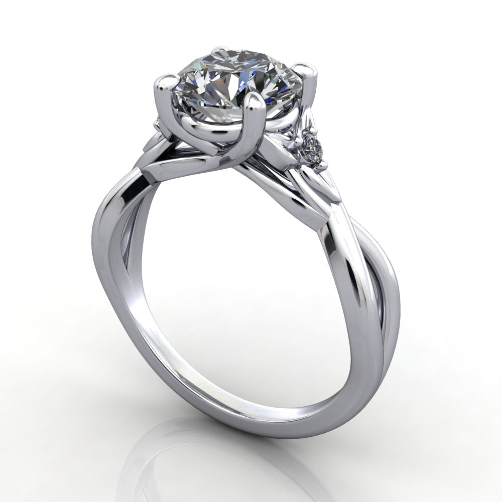 Entwined Engagement Ring band floral style