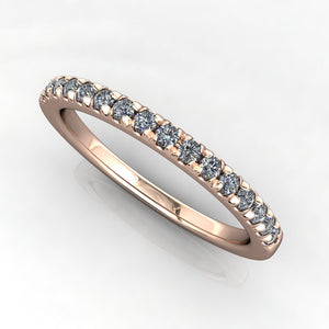 French Set lab-grown diamond wedding band rose gold