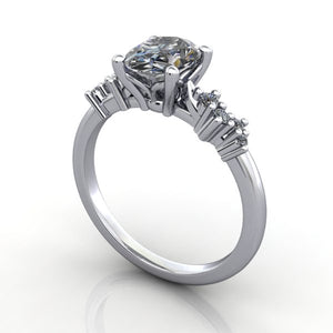 Nola Accented Scattered Solitaire Engagement Ring (setting only)