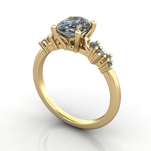 Nola Accented Scattered Solitaire Engagement Ring (setting only)