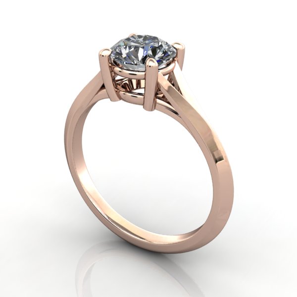 split shank knife edge engagement ring rose gold