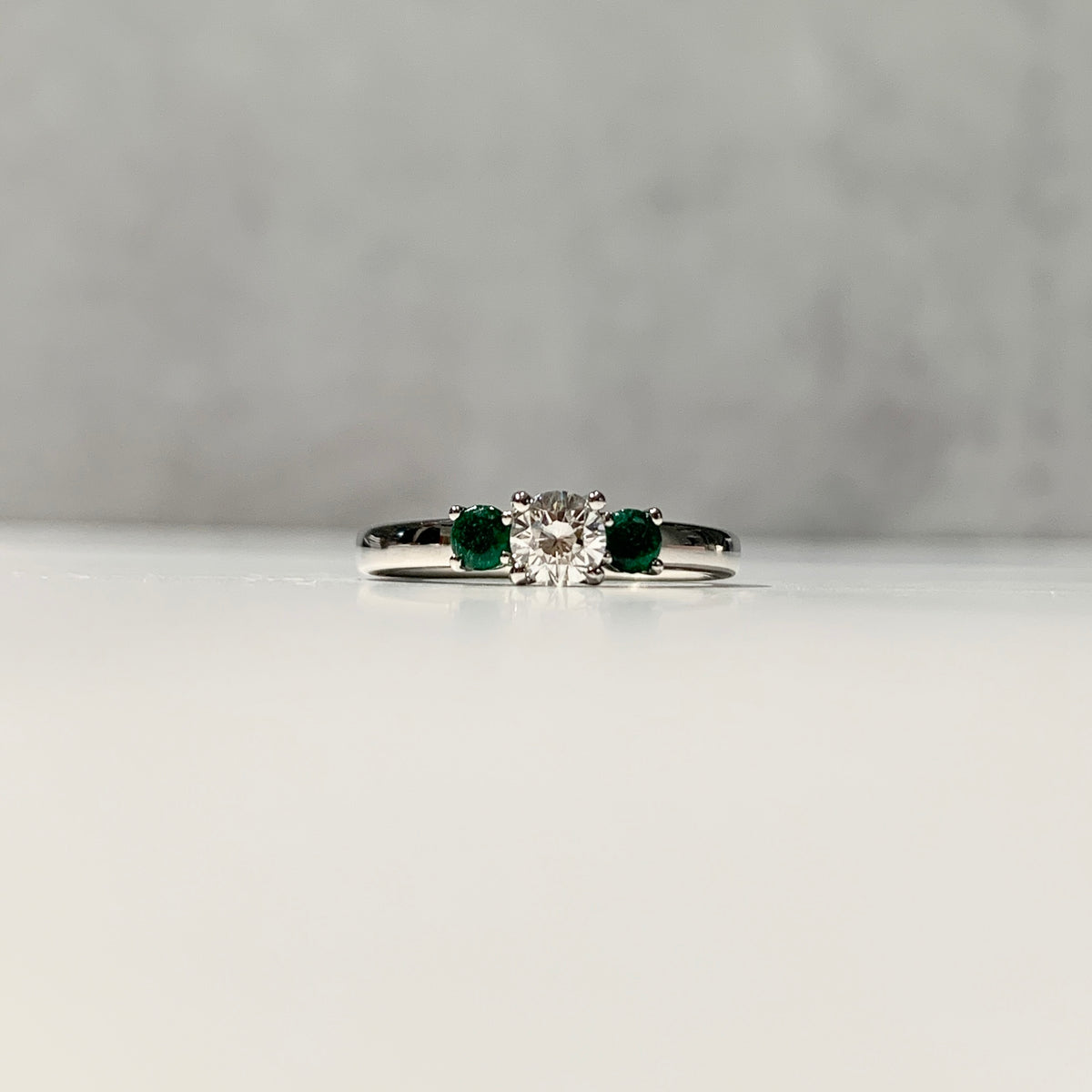 Brooke Three-Stone Accented Engagement Ring (Setting Only)