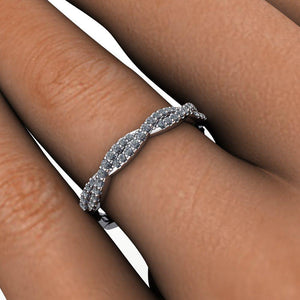 infinity inspired diamond wedding band white gold