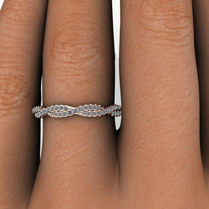 infinity inspired diamond wedding band white gold