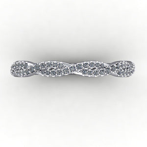 infinity inspired diamond wedding band white gold