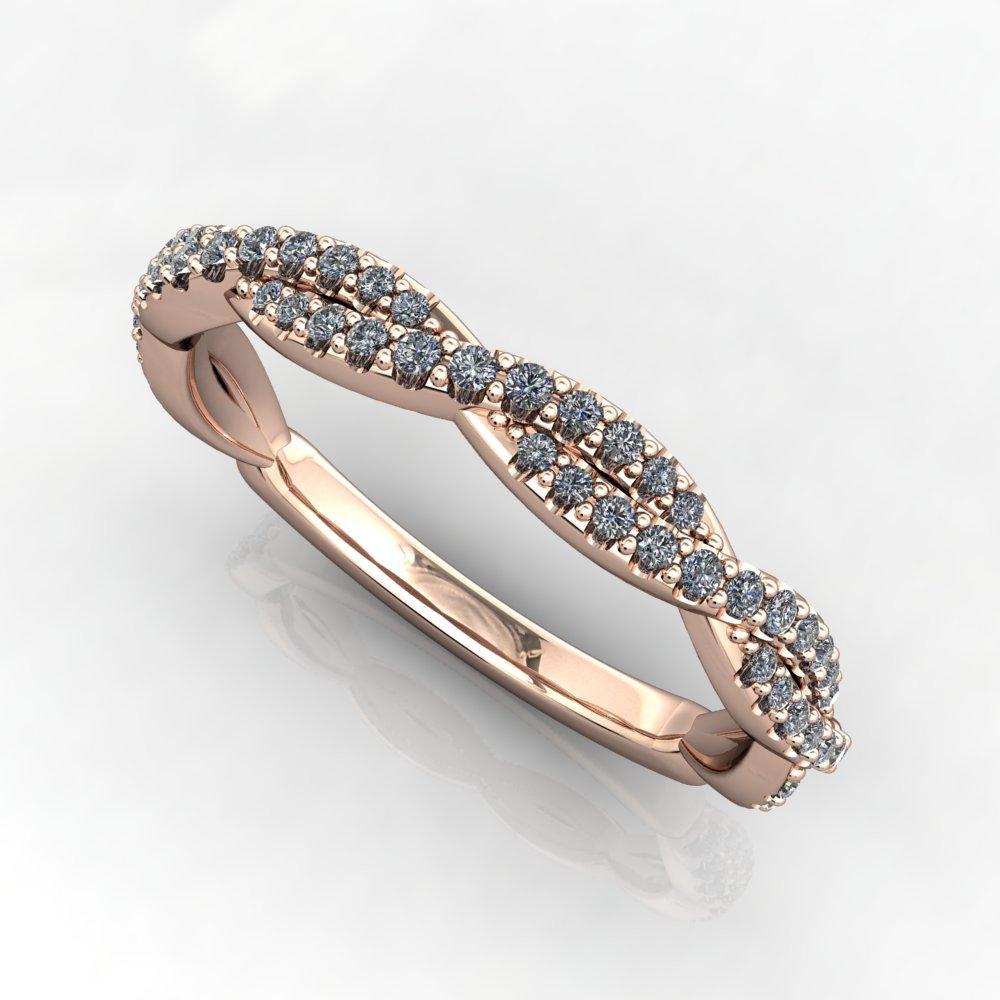 infinity inspired diamond wedding band rose gold
