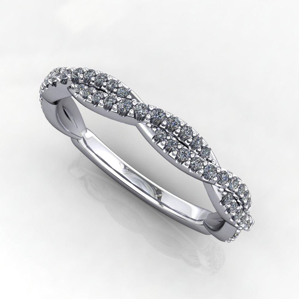infinity inspired diamond wedding band white gold
