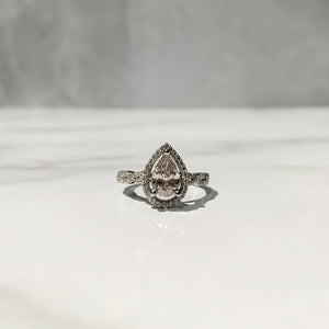 Pear halo infinity inspired engagemebt ring