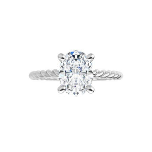 Madison Solitaire Twisted Band Engagement Ring (setting only)