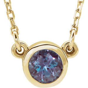Alexandrite bezel-set necklace