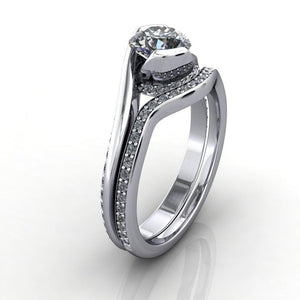 Contoured matching diamond wedding band soha diamond co