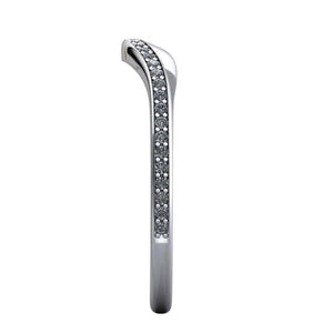 Contoured matching diamond wedding band soha diamond co