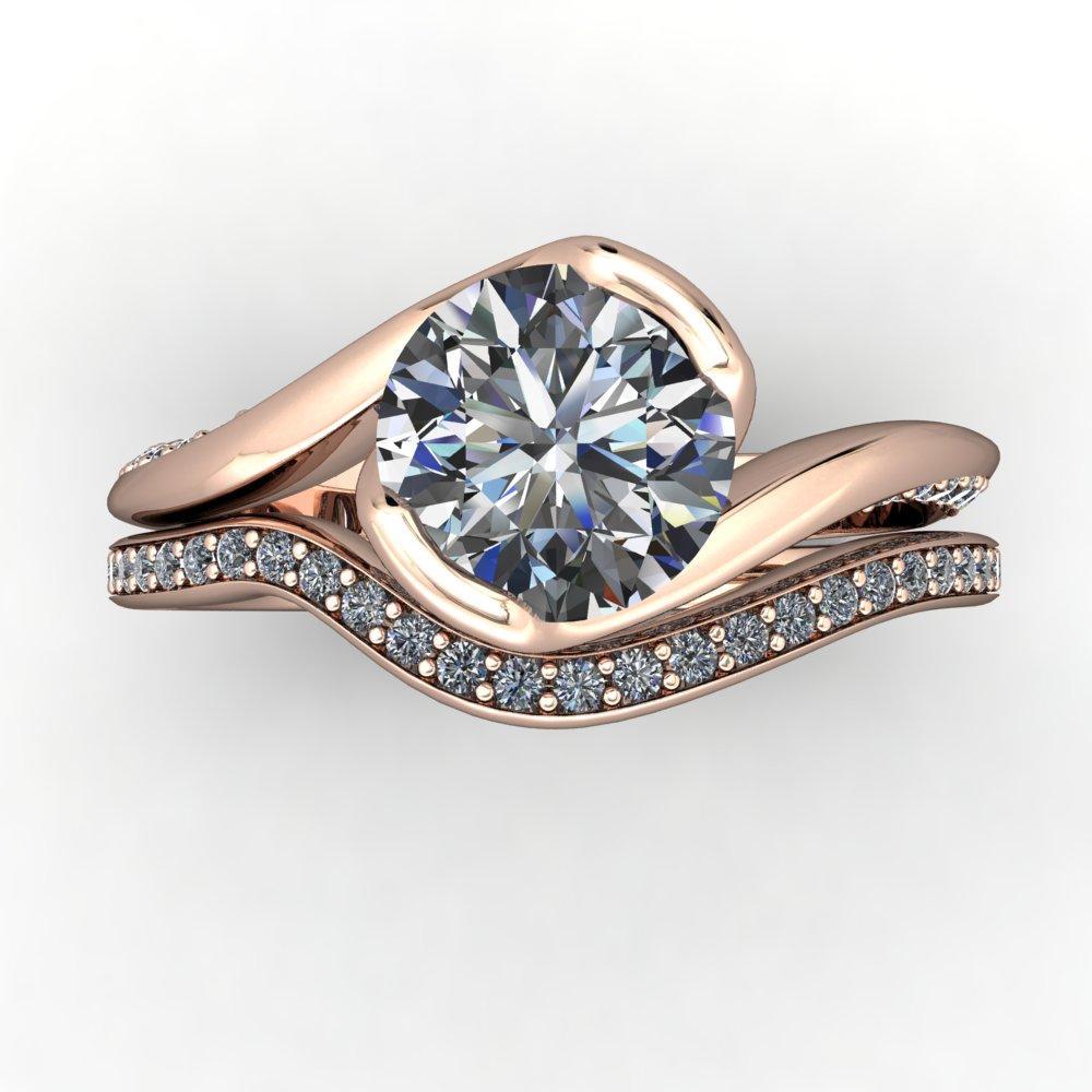 Half-bezel bypass accented solitaire Soha Diamond Co.