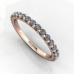 1/4 ctw lab grown diamond band rose gold