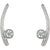 bezel set ear climber in white gold