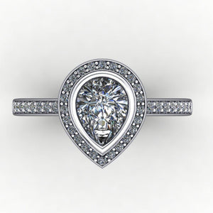 Daria Bezel-Set Halo Engagement Ring (setting only)