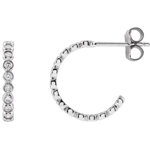 Lab-Grown Diamond Bezel-Set Hoop Earrings (3/8 CTW)